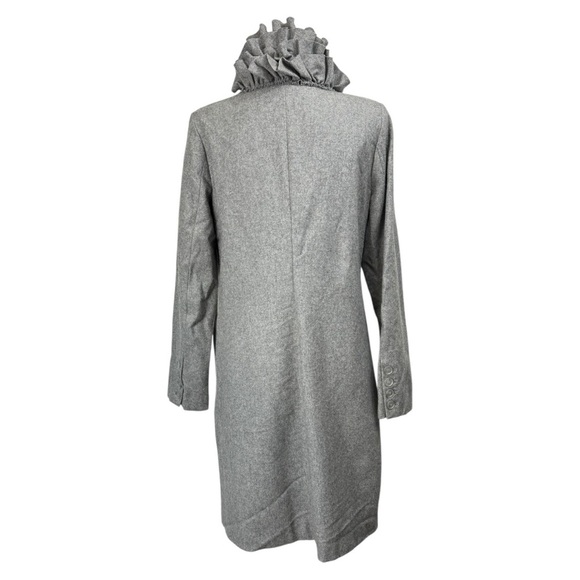 Sinclaire 10 Size Medium Gray Wool Blend Ruffle Coat Jacket Winter Festival - Picture 3 of 11